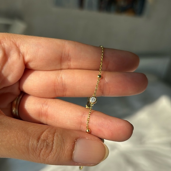 Beaded moissanite vermeil bracelet - Picture 8 of 10
